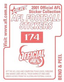 2001 Select AFL Stickers #174 Matthew Rogers Back